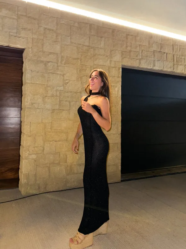 Vestido punto choker negro sold by Sorellas