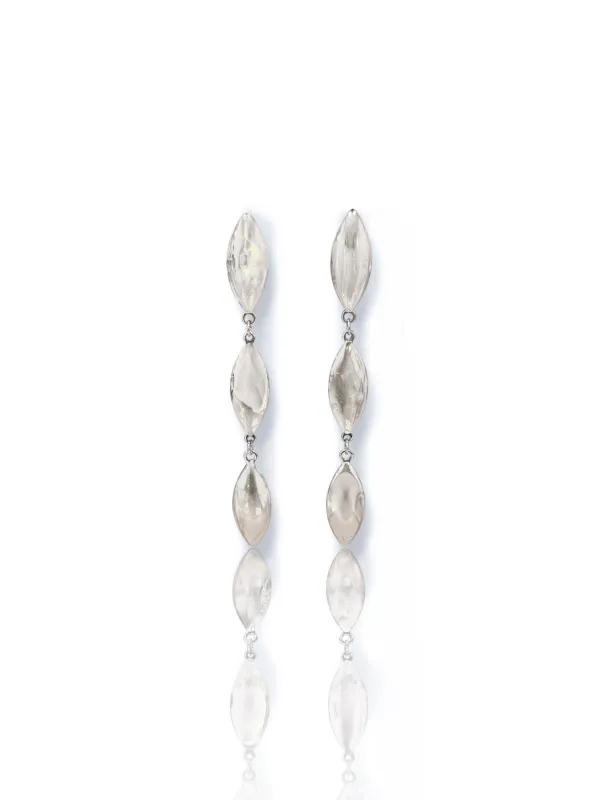 Pendientes caída óvalos plateados sold by Sorellas