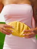 Clutch piel bombonera detalle amarillo sold by Sorellas