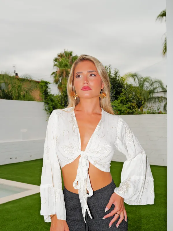 Blusa boho detalle blanca sold by Sorellas
