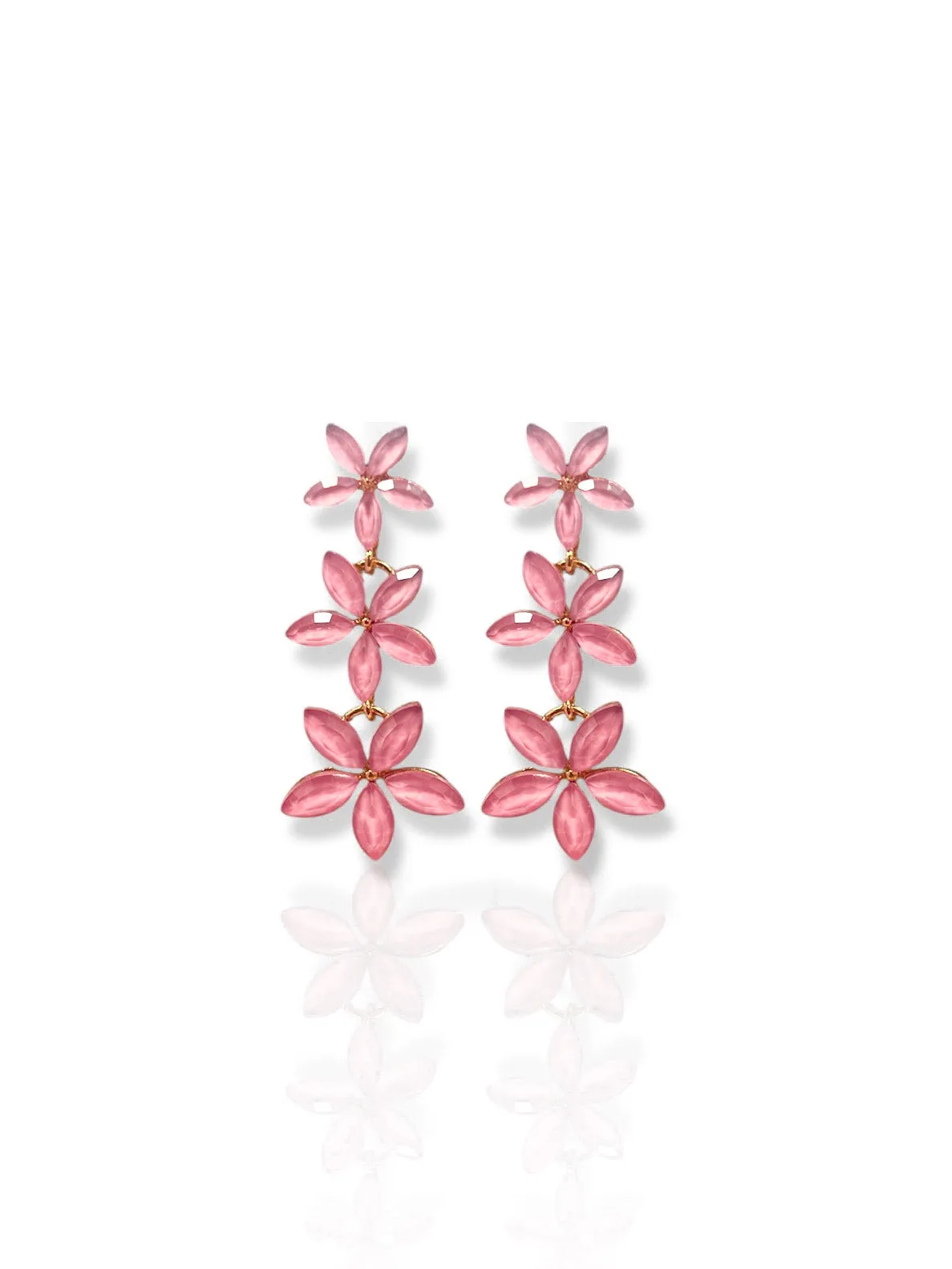 Pendientes flores piedras rosa sold by Sorellas