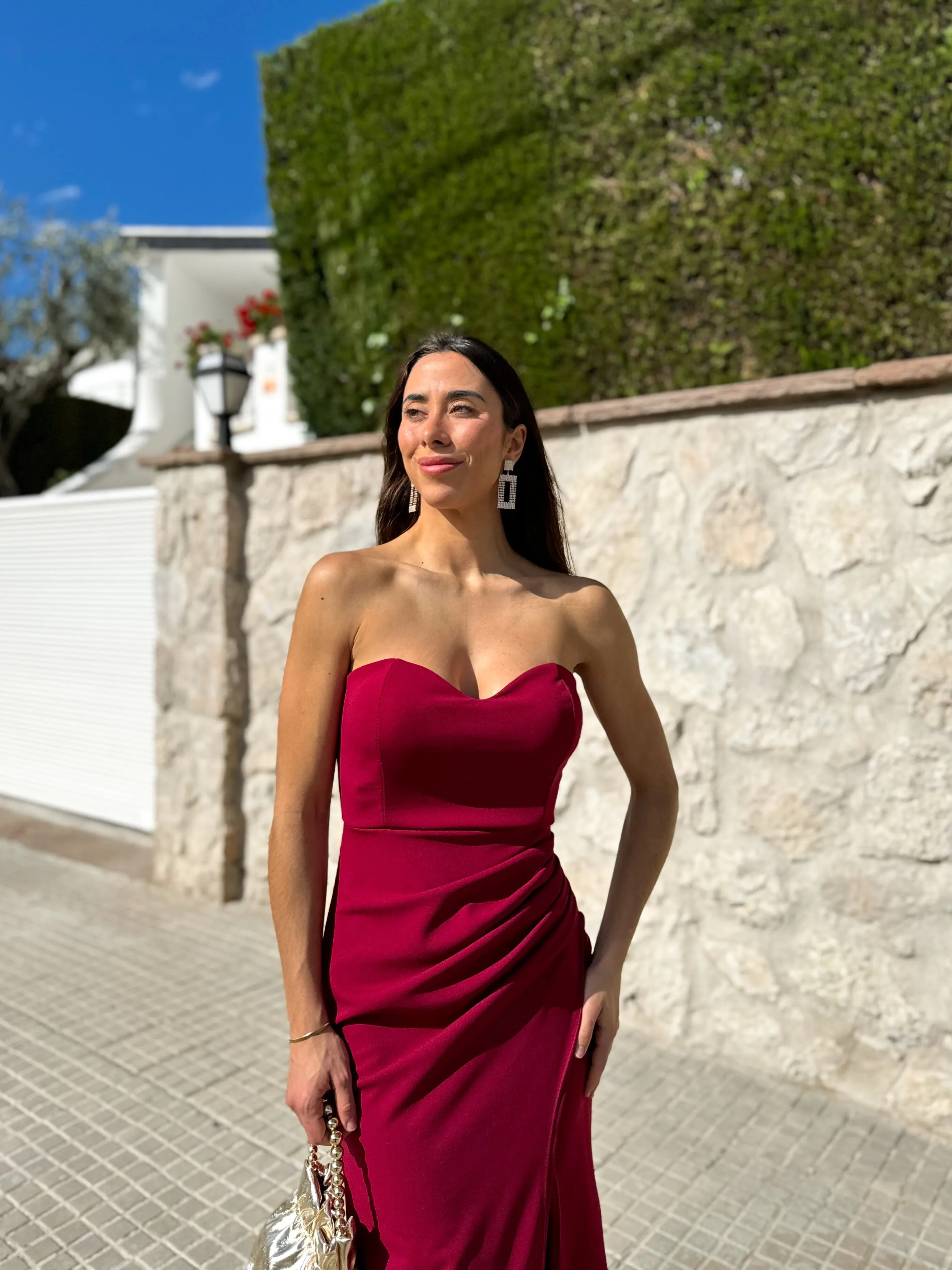 Vestido corazon ajustado burdeos sold by Sorellas product image thumbnail 4