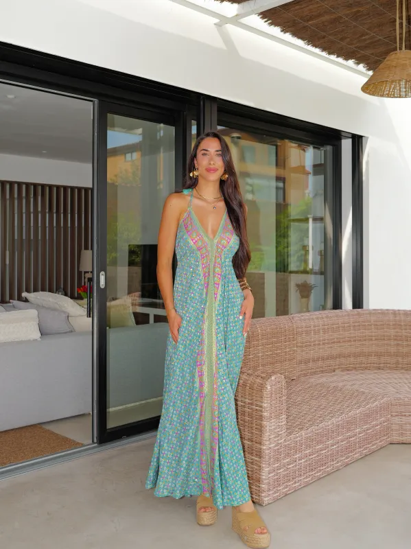 Vestido boho largo prusia sold by Sorellas