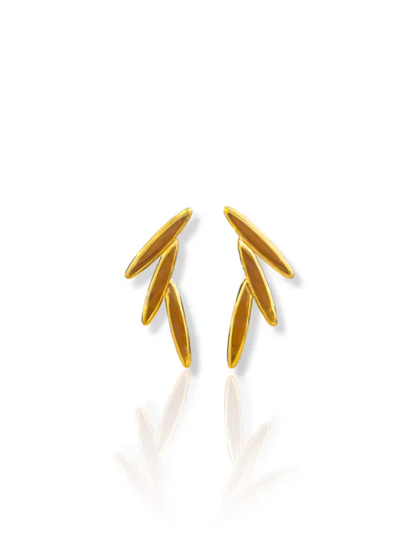 Pendientes espigas asimétrica dorado sold by Sorellas