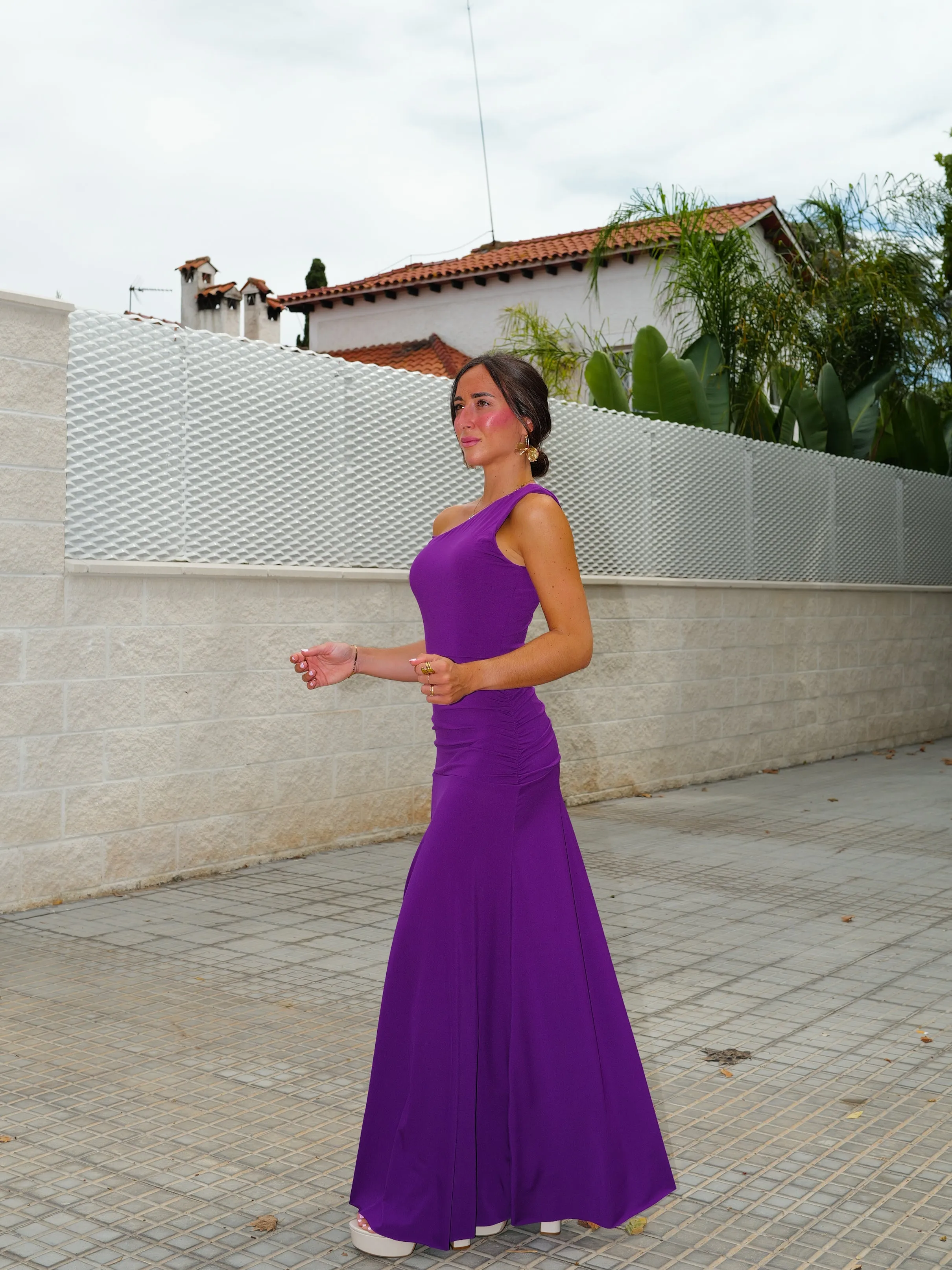 Vestido asim manga banda morado sold by Sorellas product image thumbnail 3