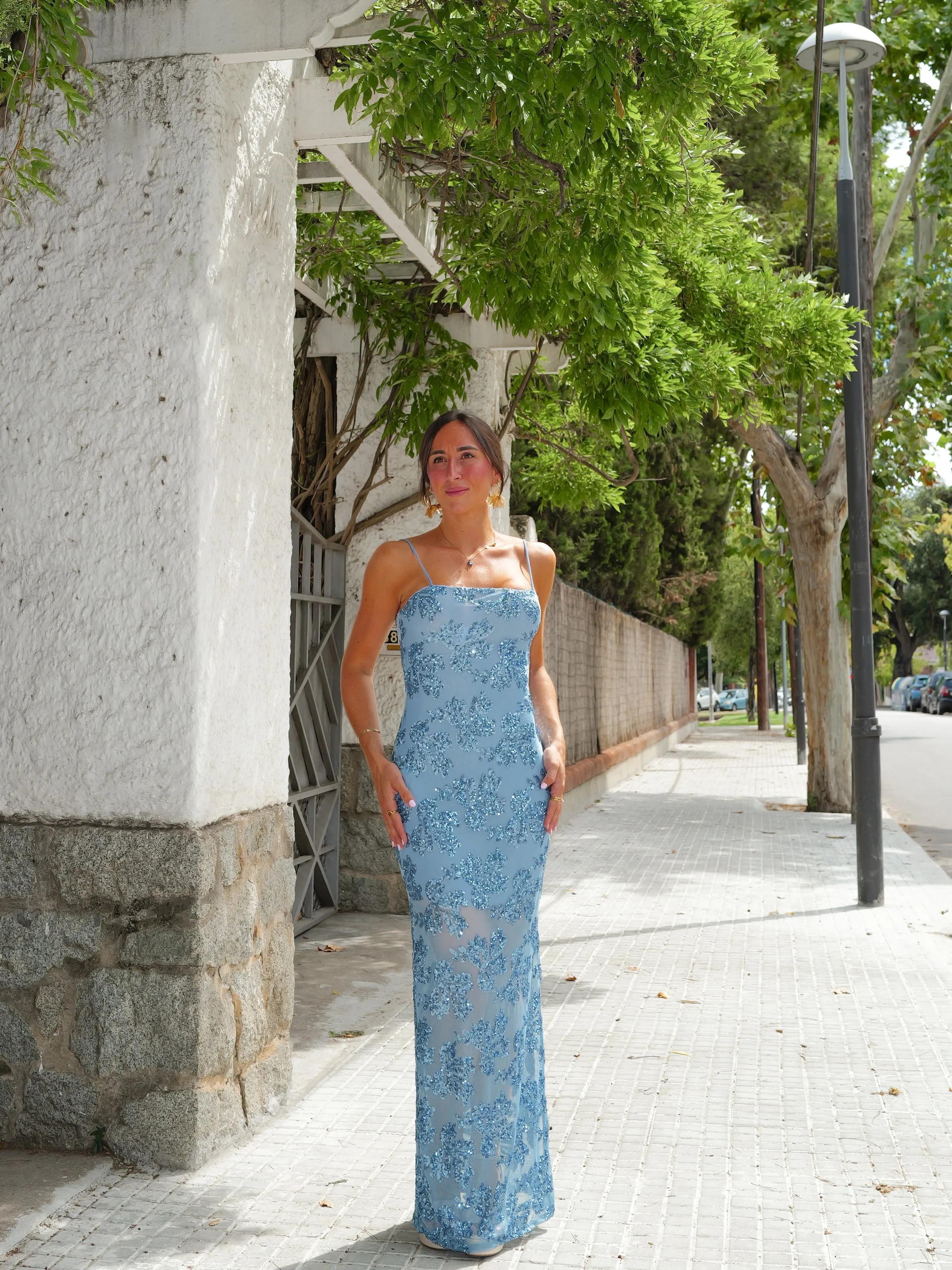 Vestido tirantes detalles tulle celeste sold by Sorellas product image thumbnail 4