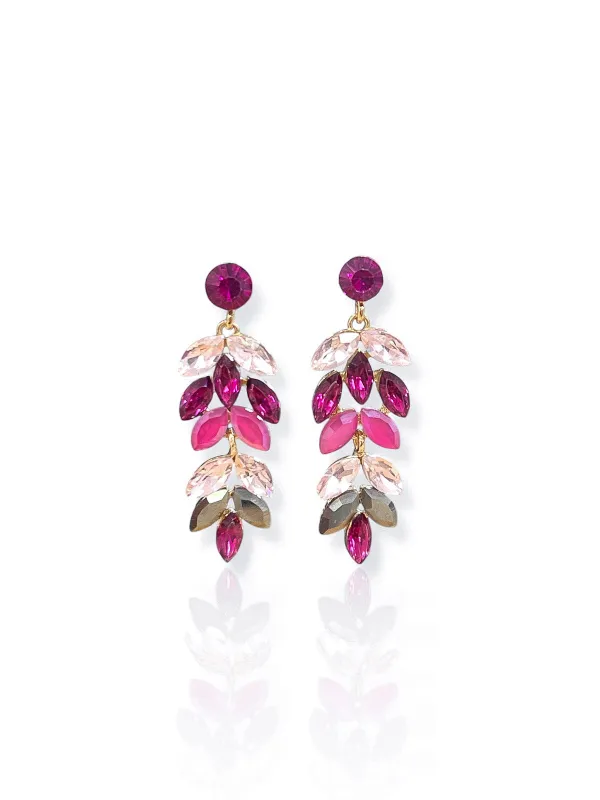 Pendientes hebras brillo rosa sold by Sorellas