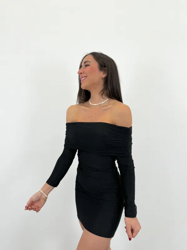 Vestido bardot lurex negro sold by Sorellas