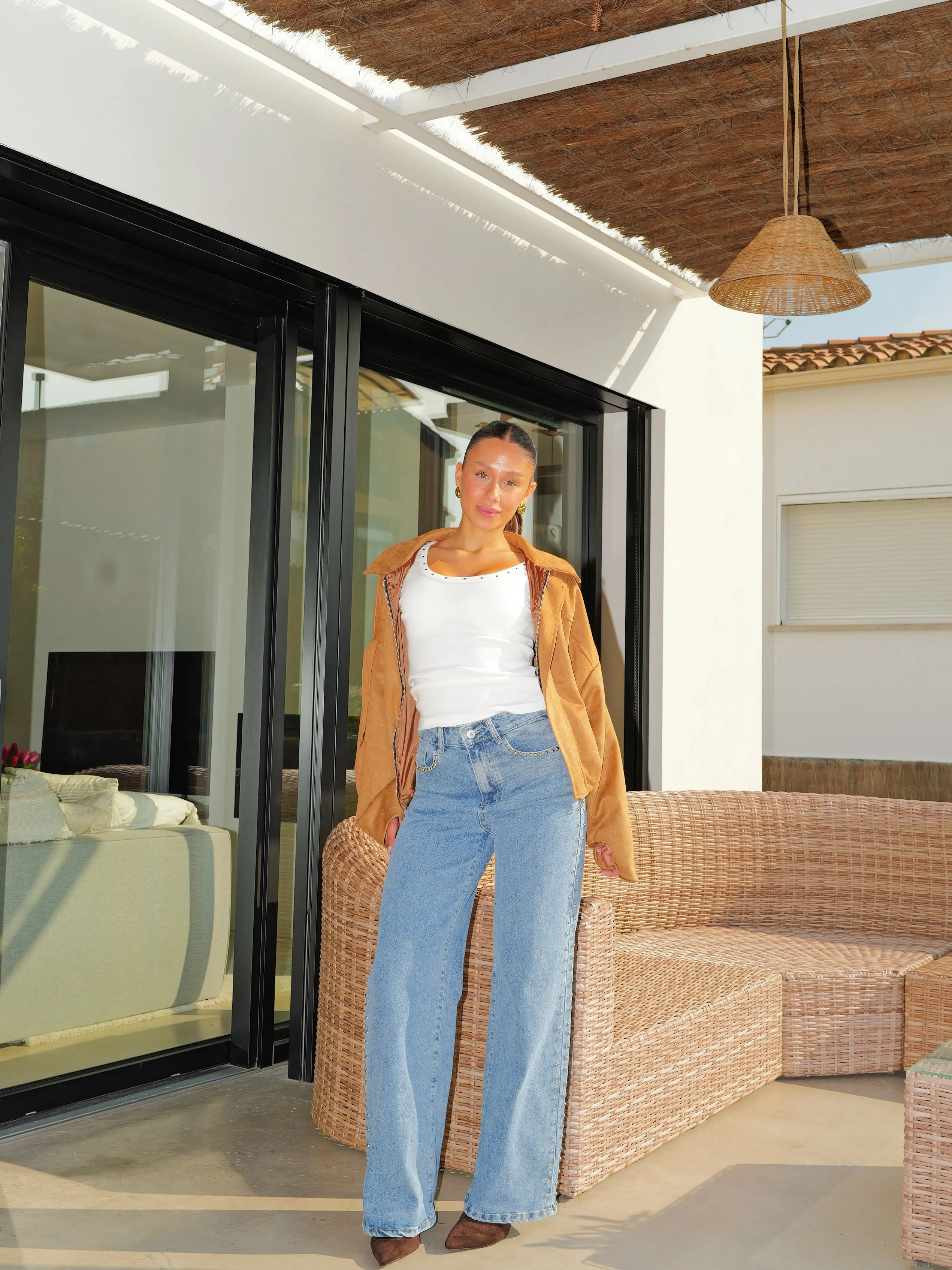 Chaqueta bomber efecto ante beige sold by Sorellas product image thumbnail 5