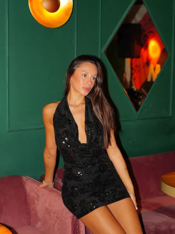 Vestido mini cascada tulle detalle negro sold by Sorellas