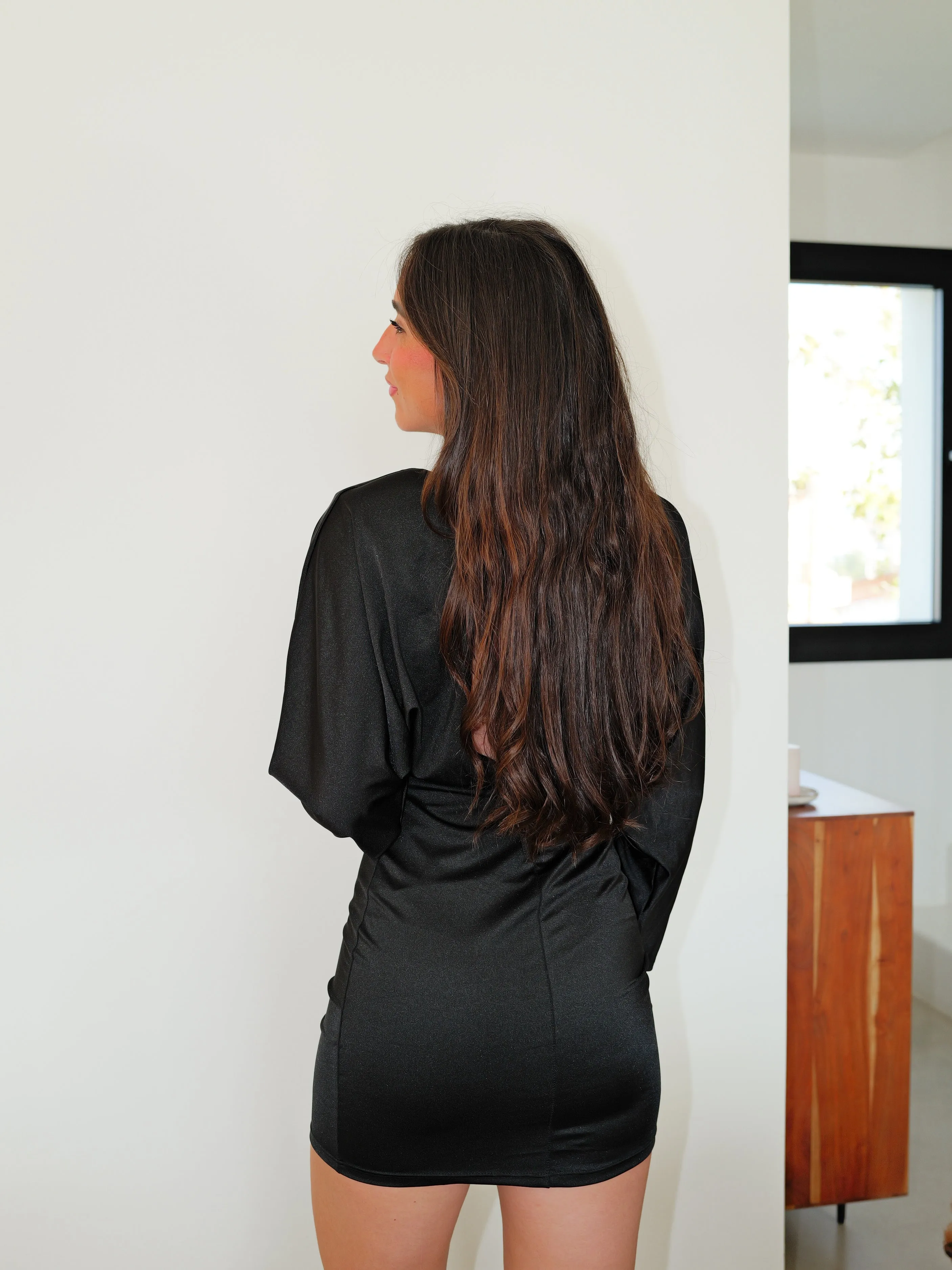 Vestido licra mini manga ancha negro sold by Sorellas product image thumbnail 4