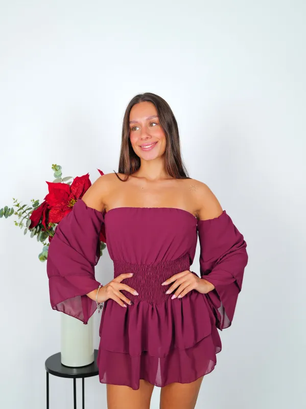 Mono mini romántico burdeos sold by Sorellas