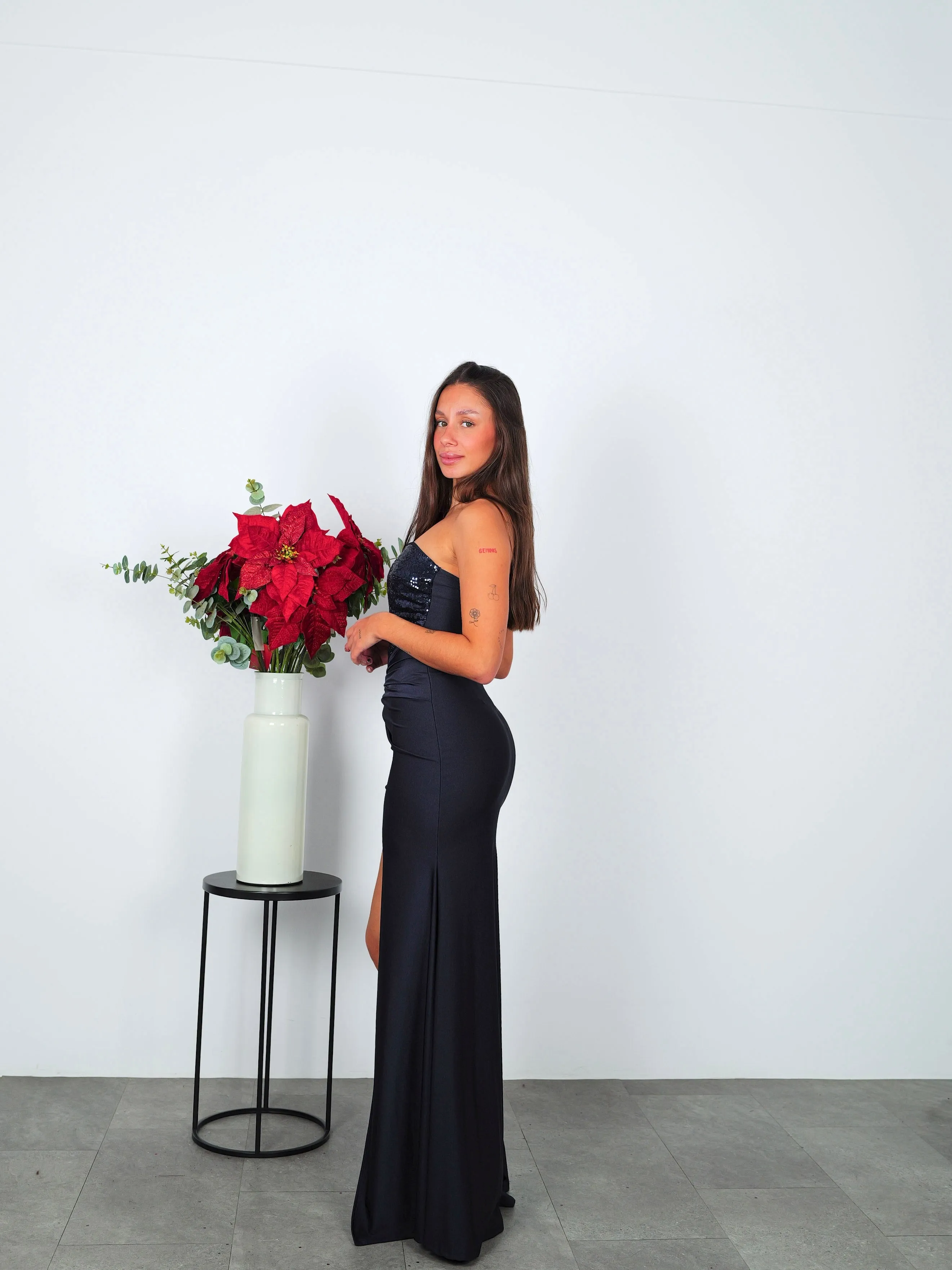 Vestido largo palabra glitter marino sold by Sorellas product image thumbnail 4