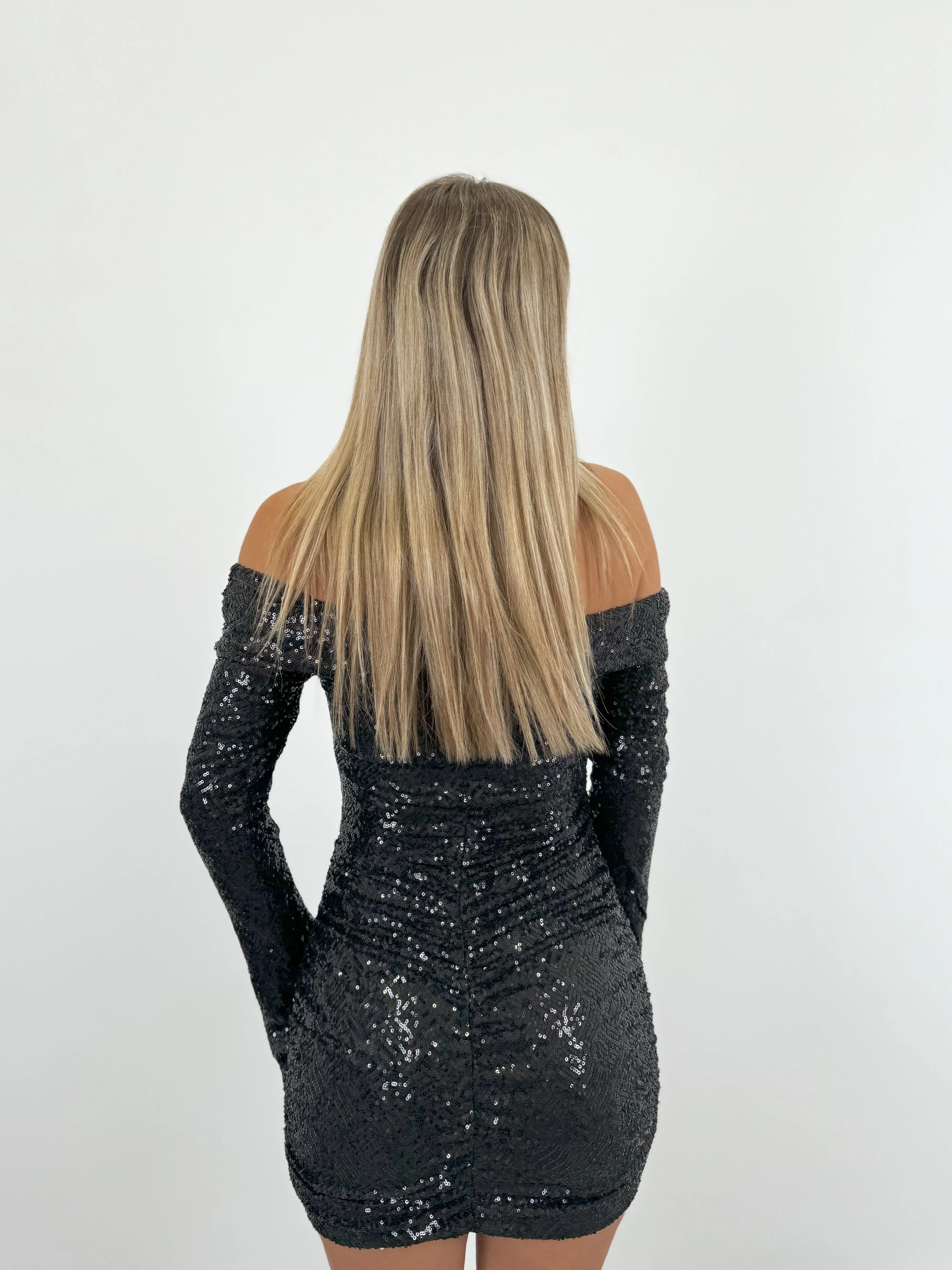 Vestido bardot glitter negro sold by Sorellas product image thumbnail 4