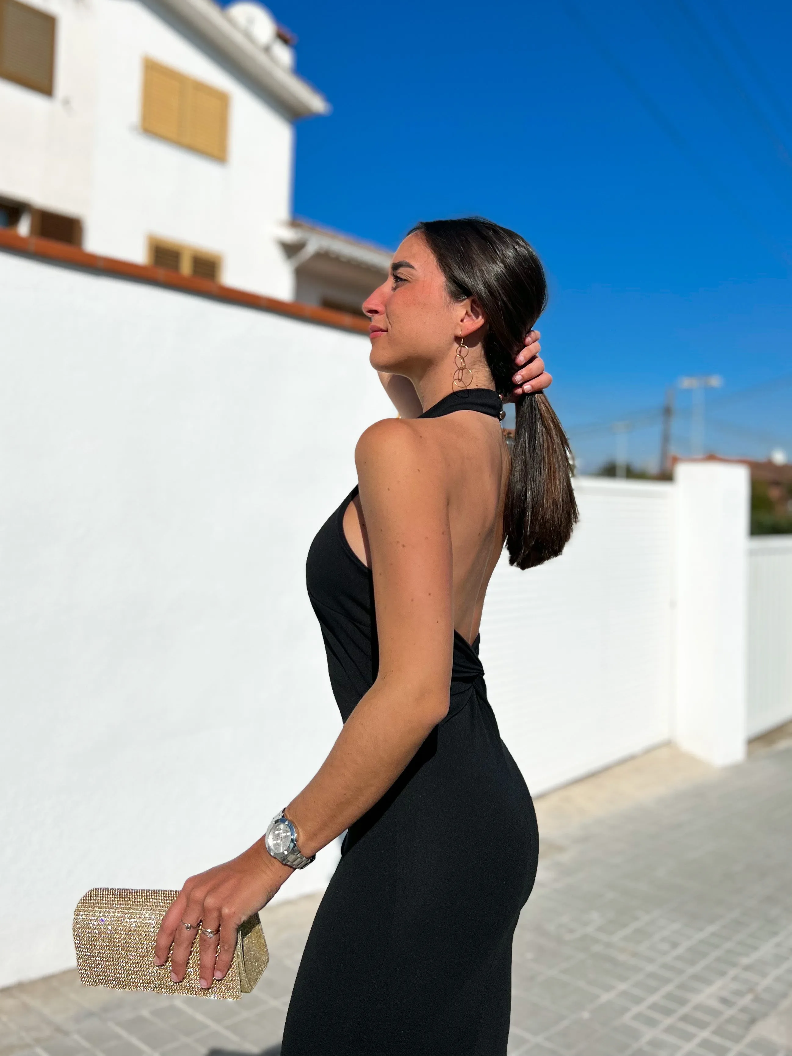 Vestido halter sirena negro sold by Sorellas product image thumbnail 4