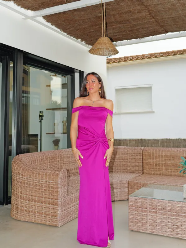 Vestido barco nudo amarena made by Sorellas