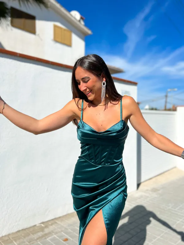 Vestido corse raso botella sold by Sorellas