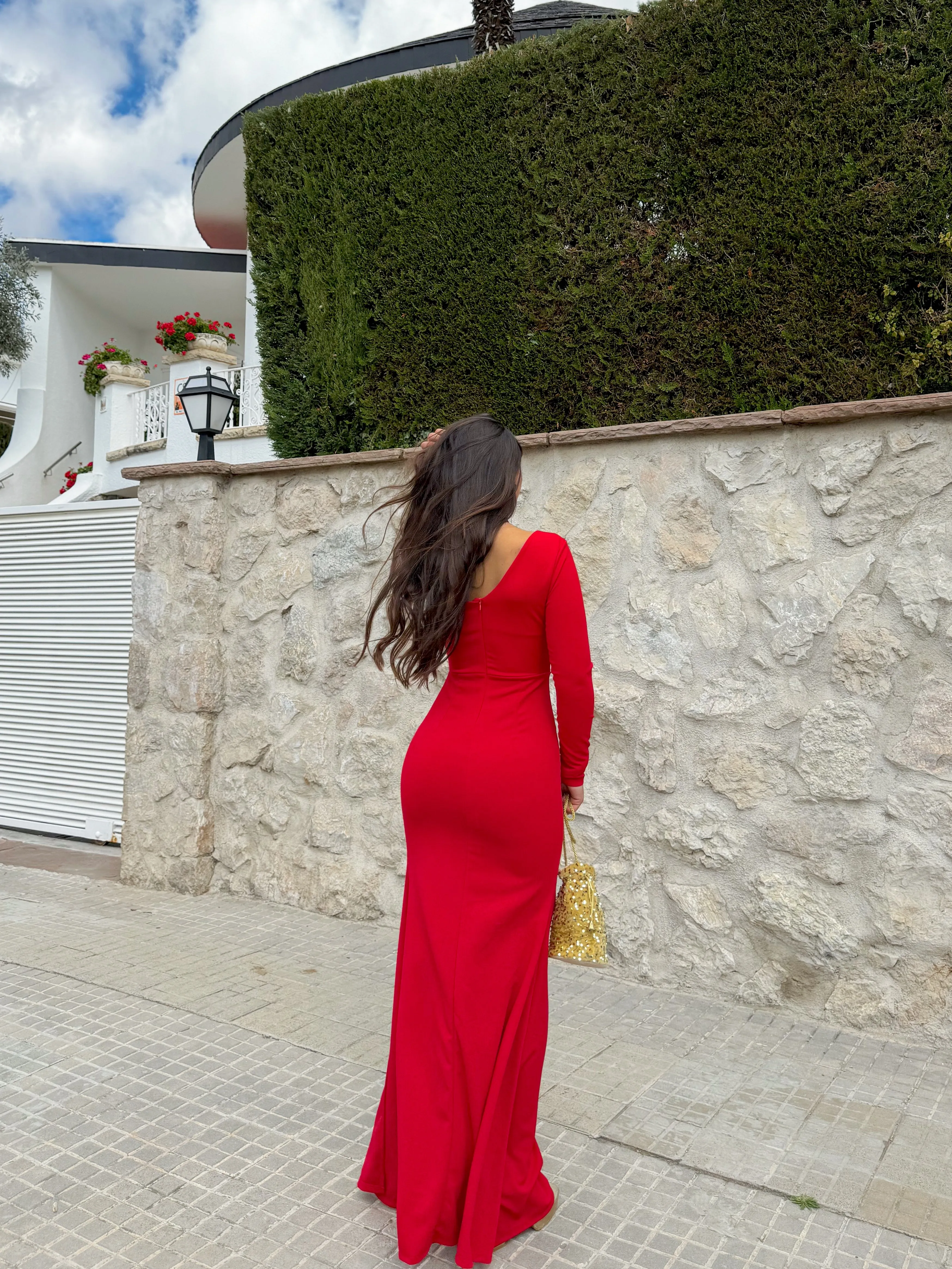 Vestido asim manga choker rojo sold by Sorellas product image thumbnail 4