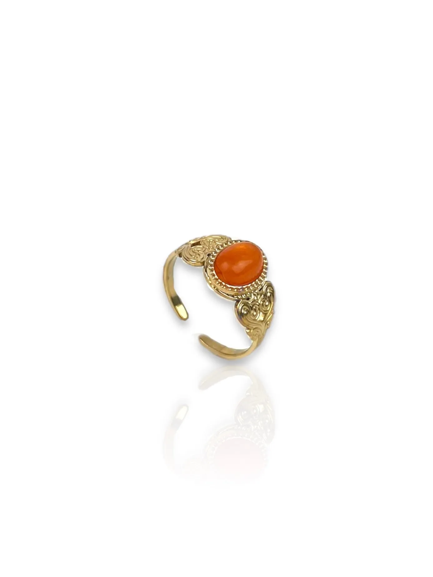 Anillo piedra naranja dorado sold by Sorellas