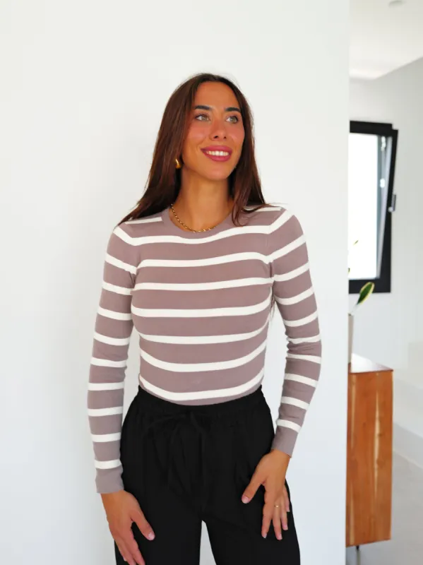 Jersey mangas rayas canalé crudo sold by Sorellas