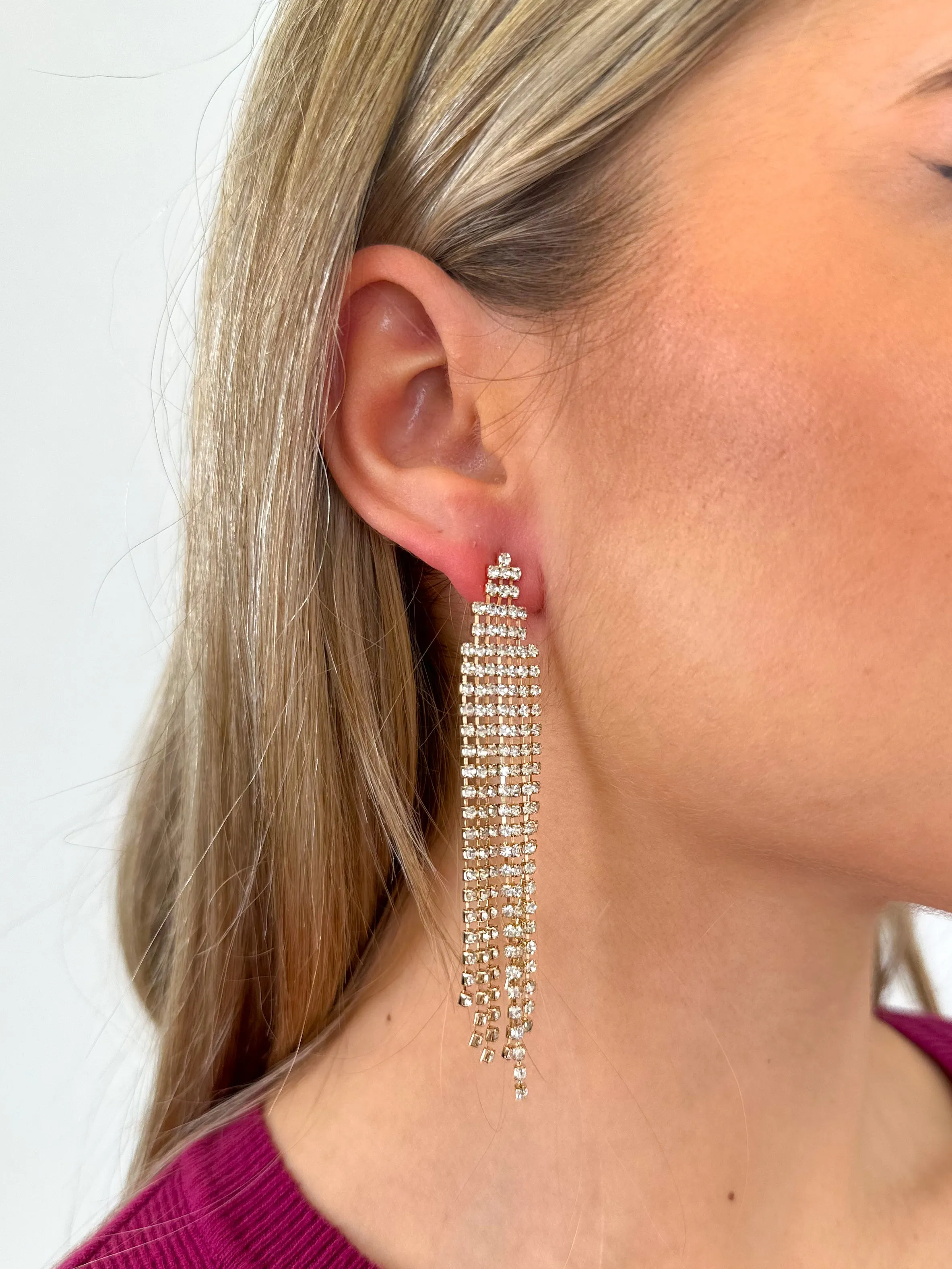 Pendientes cascada brillantes dorado sold by Sorellas product image thumbnail 2