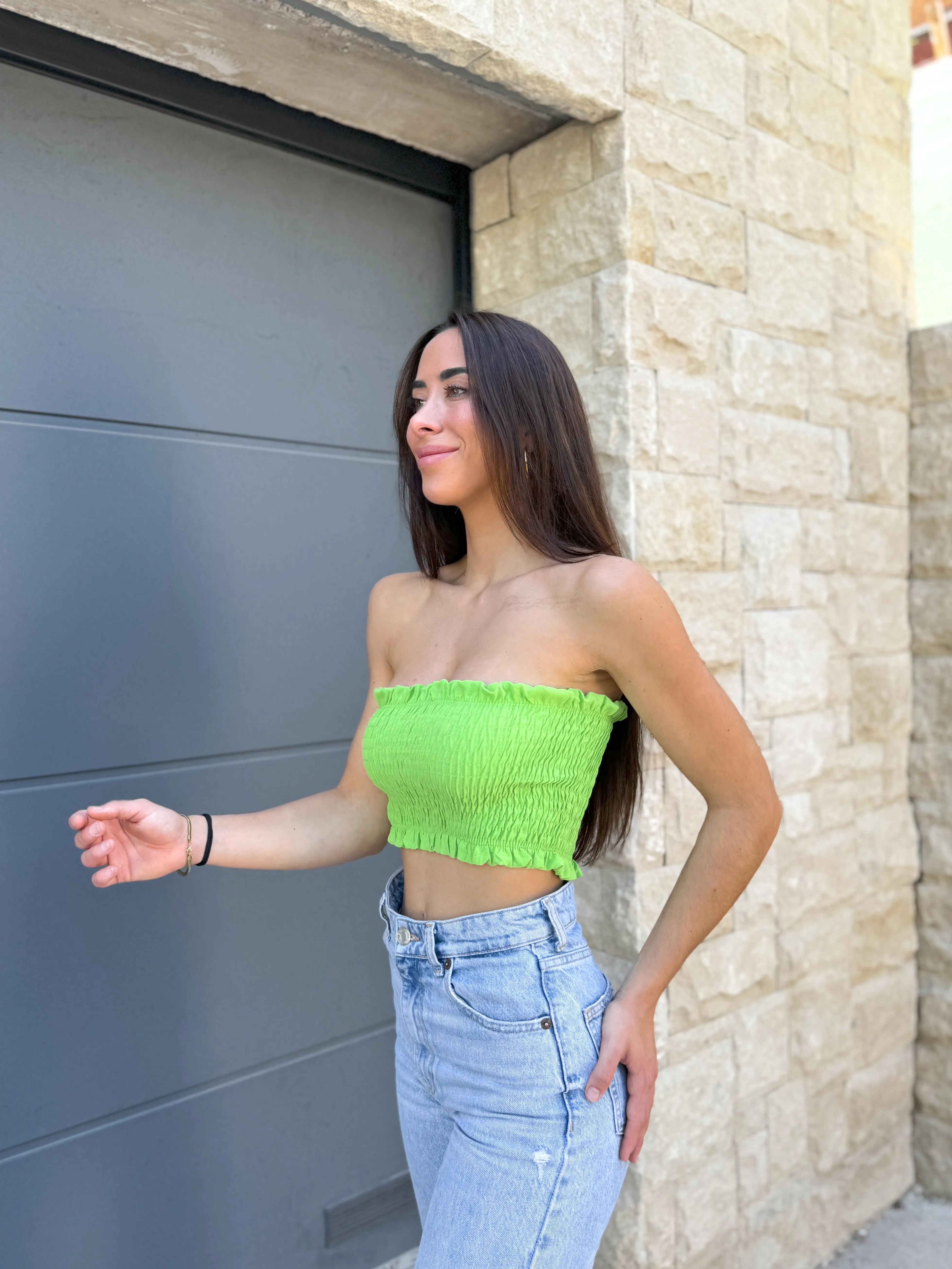 Top banda palabra nido pistacho sold by Sorellas