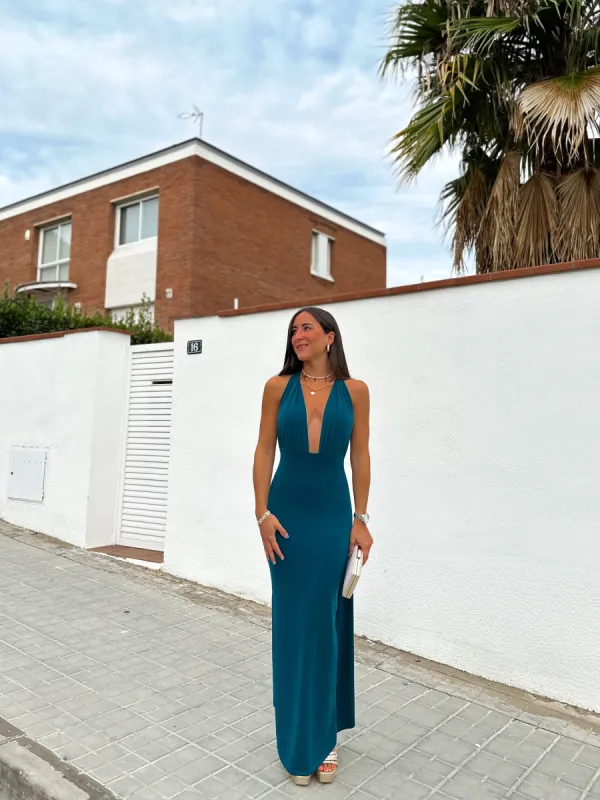 Vestido sirena multi petróleo sold by Sorellas