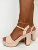 Sandalia tacon brillo nude sold by Sorellas