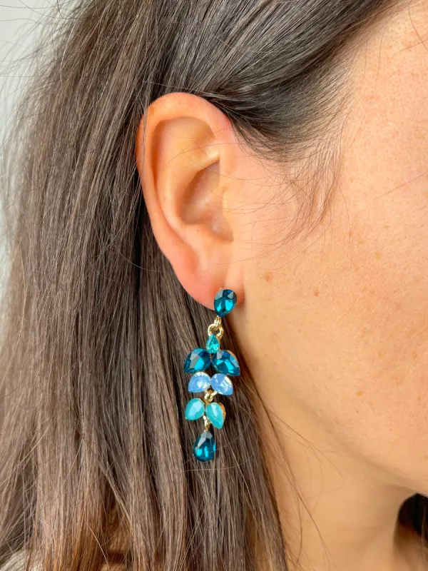 Pendientes piedras tres azules sold by Sorellas