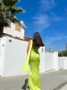 Vestido satinado choker lima sold by Sorellas