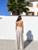 Vestido halter raso beige sold by Sorellas