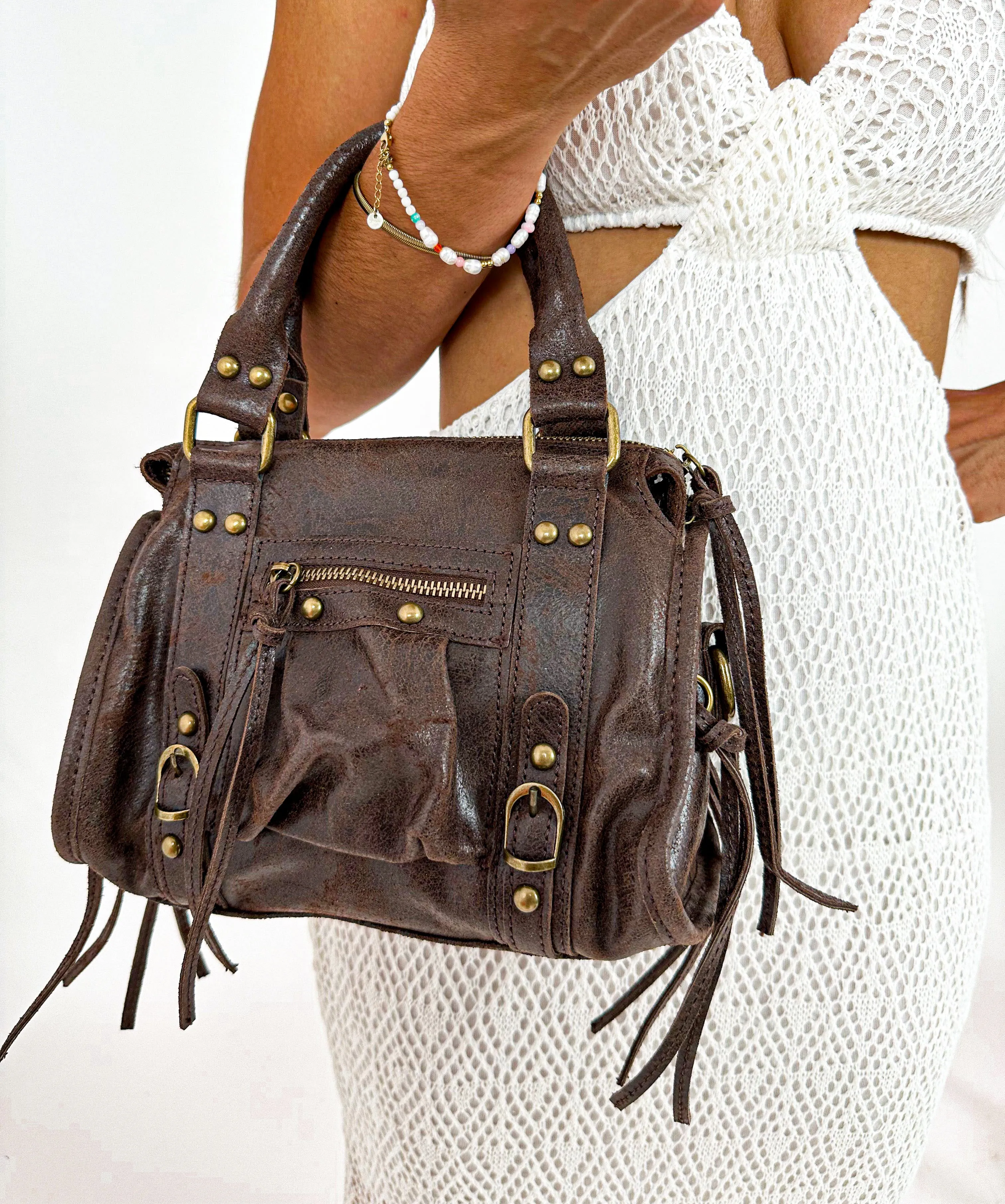 Bolso hebillas piel brillos chocolate sold by Sorellas product image thumbnail 3