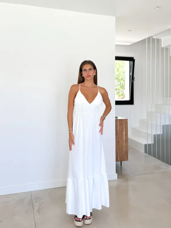 Vestido pico fluido blanco sold by Sorellas