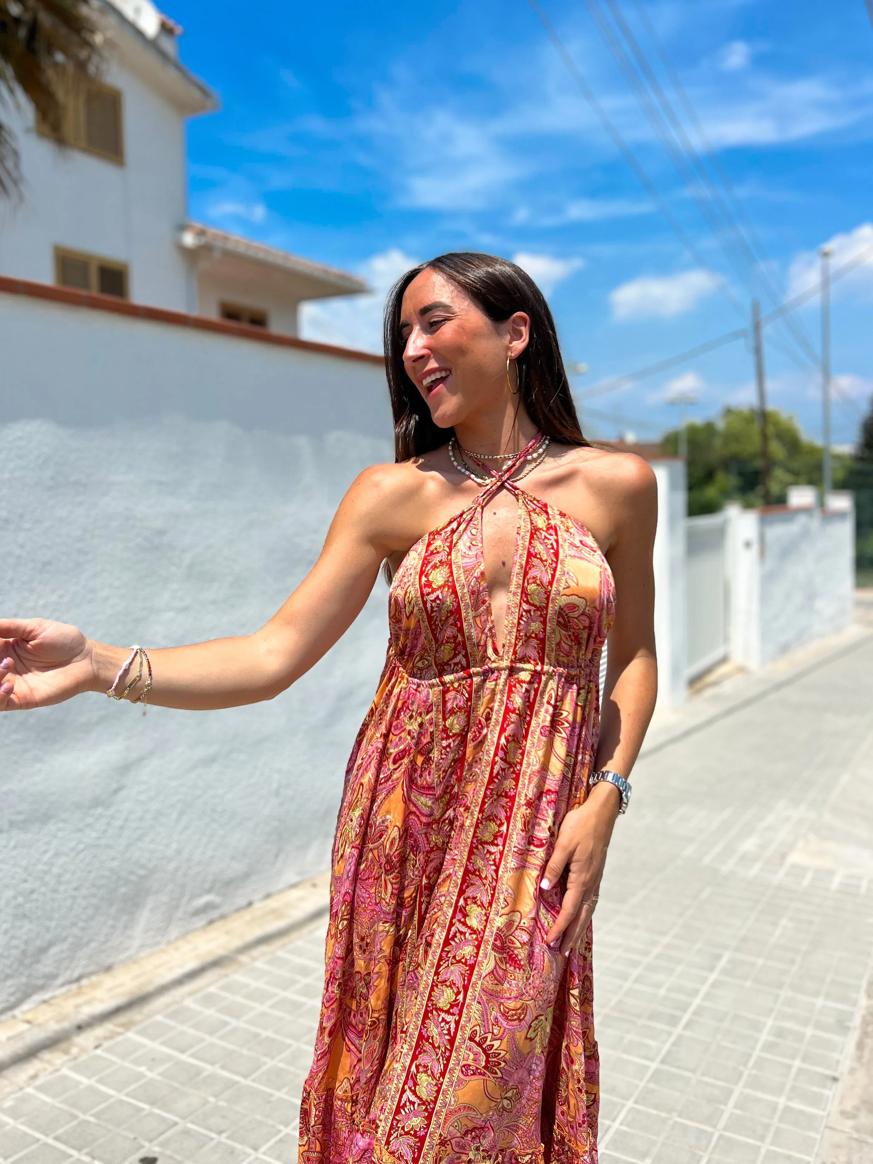 Vestido boho largo melocotón sold by Sorellas product image thumbnail 3