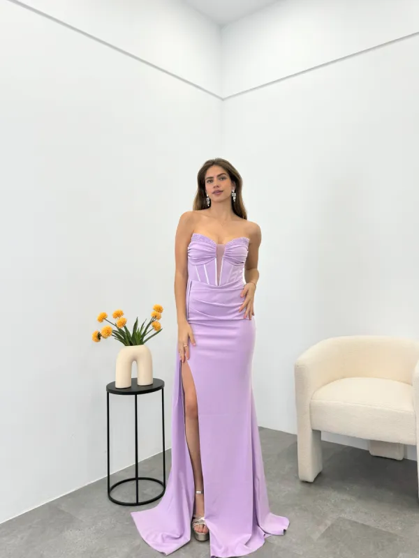 Vestido copas pedrería lila sold by Sorellas