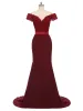 Trumpet/Mermaid Off-the-Shoulder V-Neck Split With Applique Floor-Length Bridesmaid Dresses sold by Lavetir