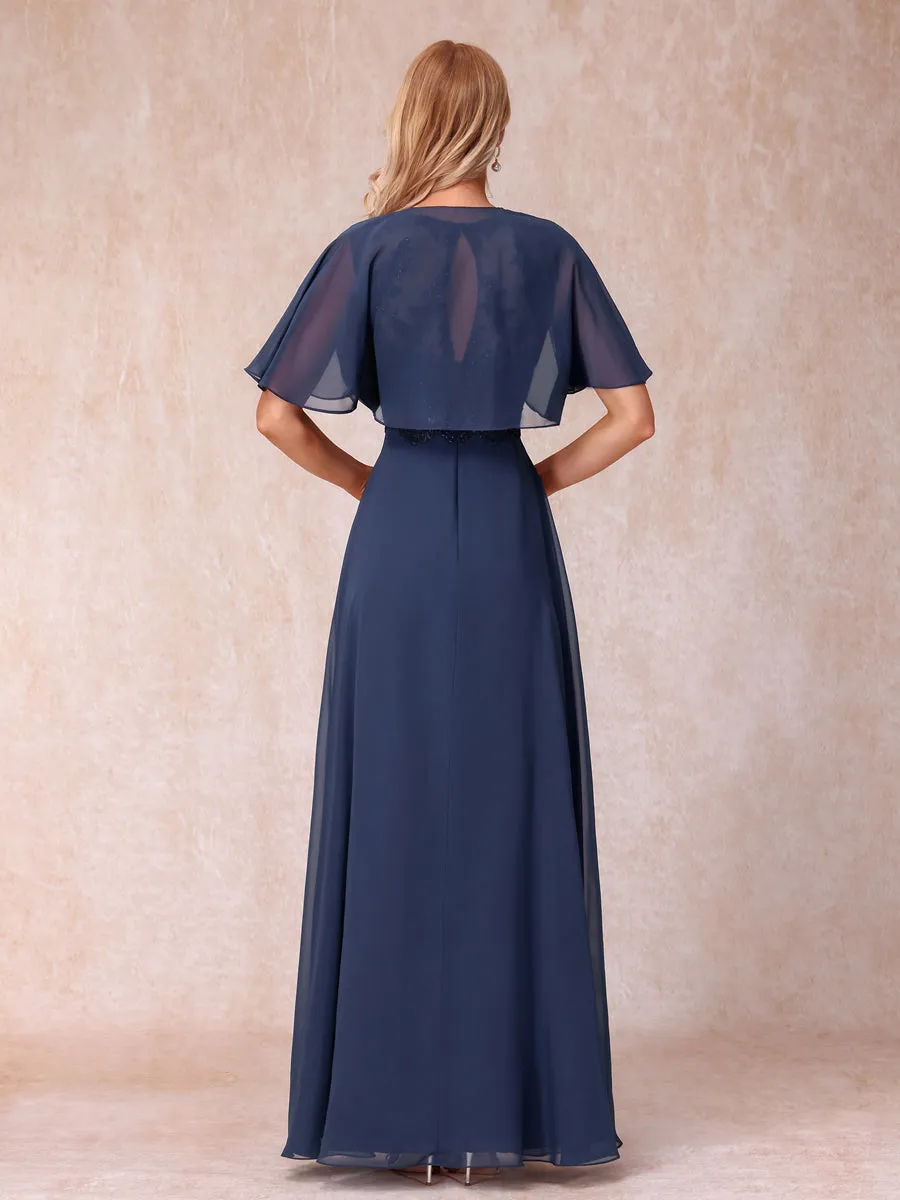 A-Line Chiffon Long Mother of the Bride Dresses with Jacket & Appliques sold by Lavetir product image thumbnail 2