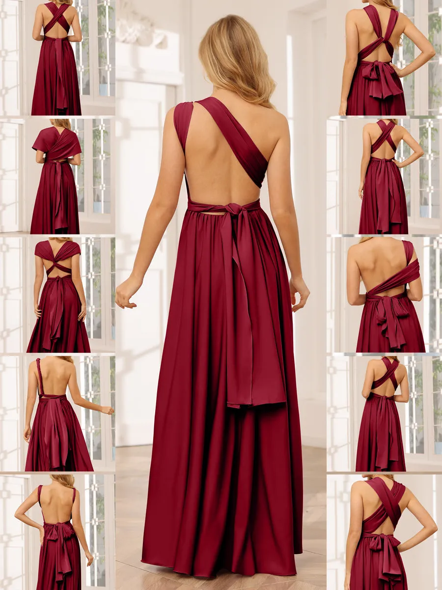 A-Line/Princess Convertible Infinity Long Bridesmaid Dresses sold by Lavetir product image thumbnail 2