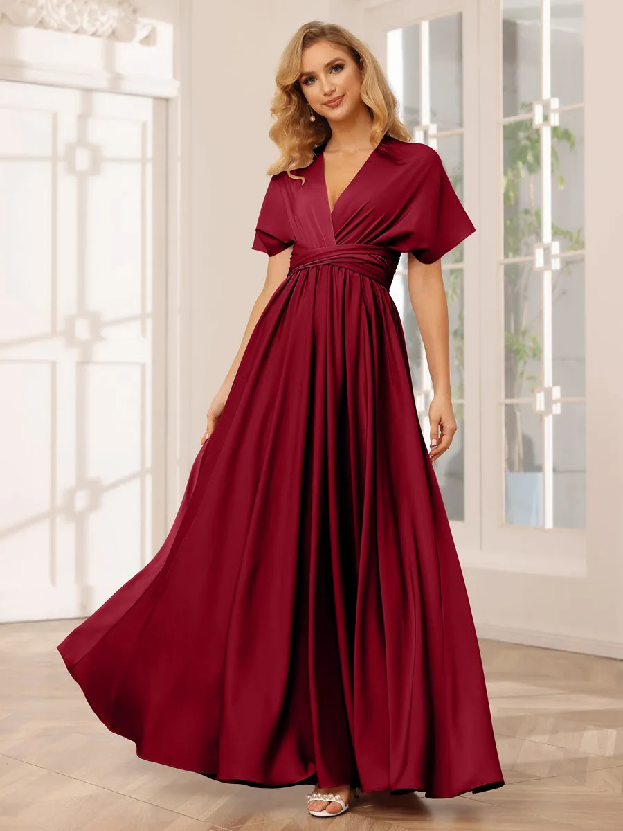 A-Line/Princess Convertible Infinity Long Bridesmaid Dresses sold by Lavetir product image thumbnail 5