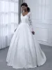 V-Neck Long Sleeves Lace Ball Gown Wedding Dresses with Appliques sold by Lavetir