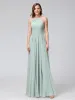 A-Line Halter Sleeveless Ruched Floor-Length Chiffon Bridesmaid Dresses sold by Lavetir