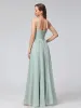 A-Line Halter Sleeveless Ruched Floor-Length Chiffon Bridesmaid Dresses sold by Lavetir