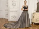 Tulle V-Neck Sleeveless Ball Gown Wedding Dresses with Beading sold by Lavetir