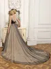 Tulle V-Neck Sleeveless Ball Gown Wedding Dresses with Beading sold by Lavetir