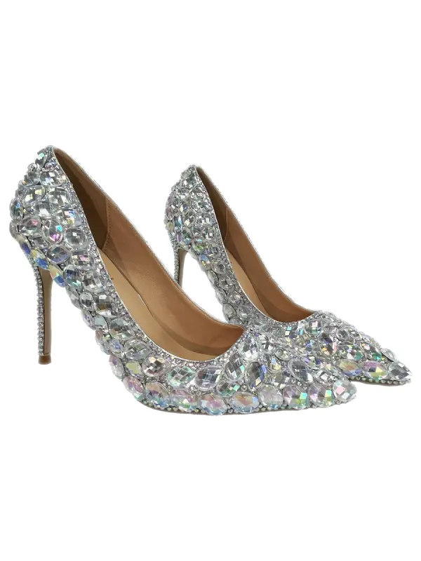 Women's Closed Toe Stiletto High Heels Shoes with Rhinestones sold by Lavetir