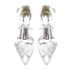 Women's Silk Satin With Ankle Strap Flower Pearl Rhinestone Closed Toe Chunky Heel Wedding Shoes sold by Lavetir