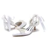 Women's Silk Satin With Ankle Strap Lace-up Pearl Closed Toe Stiletto Heel Wedding Shoes sold by Lavetir