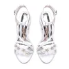 Women's Silk Satin With Ankle Strap Flower Peep Toe Chunky Heel Evening Shoes sold by Lavetir