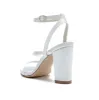 Women's Silk Satin With Ankle Strap Flower Peep Toe Chunky Heel Evening Shoes sold by Lavetir