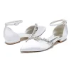 Women's Silk Satin With Ankle Strap Rhinestone Closed Toe Flat Heel Party Shoes sold by Lavetir